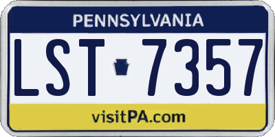 PA license plate LST7357