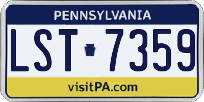 PA license plate LST7359
