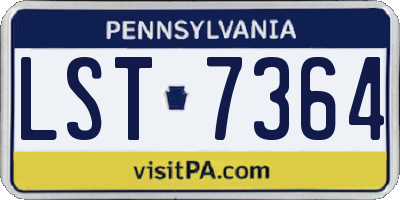 PA license plate LST7364