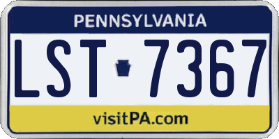 PA license plate LST7367
