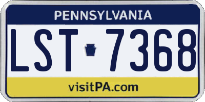 PA license plate LST7368