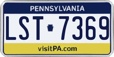 PA license plate LST7369