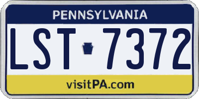 PA license plate LST7372