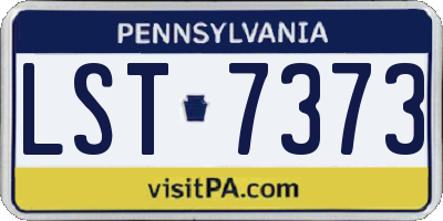 PA license plate LST7373