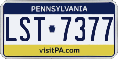 PA license plate LST7377