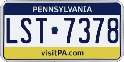 PA license plate LST7378
