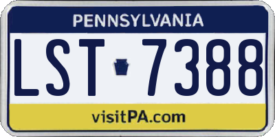 PA license plate LST7388