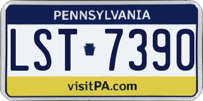 PA license plate LST7390
