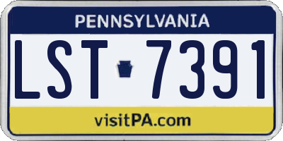 PA license plate LST7391