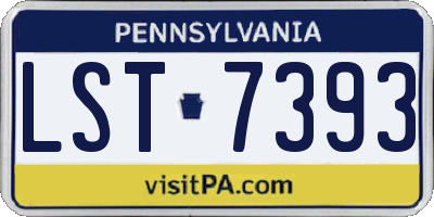 PA license plate LST7393