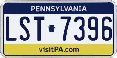 PA license plate LST7396
