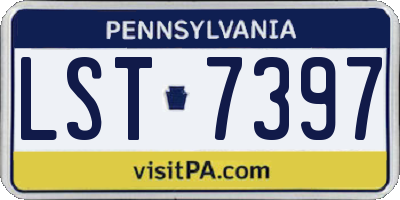 PA license plate LST7397