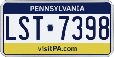 PA license plate LST7398