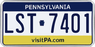 PA license plate LST7401