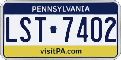 PA license plate LST7402