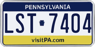 PA license plate LST7404