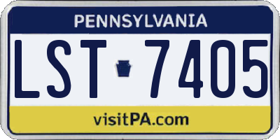 PA license plate LST7405