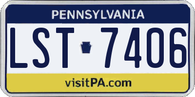 PA license plate LST7406