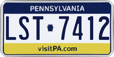 PA license plate LST7412