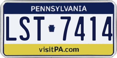 PA license plate LST7414