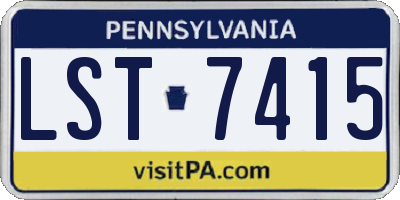 PA license plate LST7415