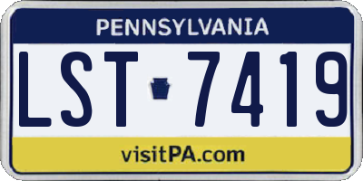 PA license plate LST7419