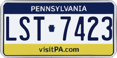 PA license plate LST7423