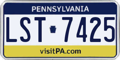 PA license plate LST7425