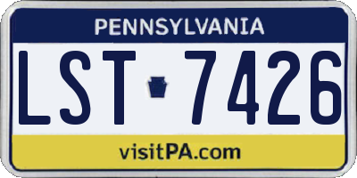 PA license plate LST7426
