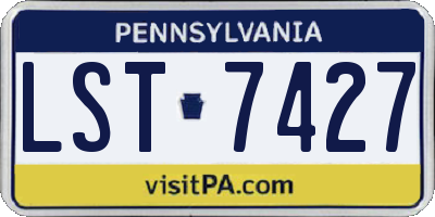 PA license plate LST7427