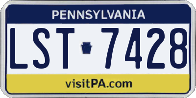 PA license plate LST7428