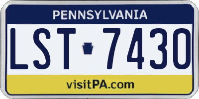 PA license plate LST7430