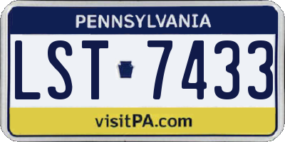 PA license plate LST7433