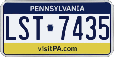 PA license plate LST7435