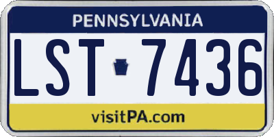 PA license plate LST7436