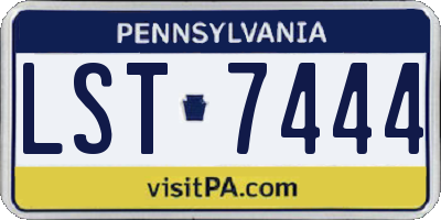 PA license plate LST7444