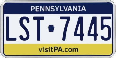 PA license plate LST7445
