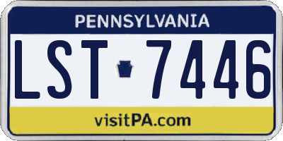 PA license plate LST7446