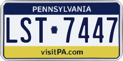 PA license plate LST7447
