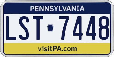 PA license plate LST7448