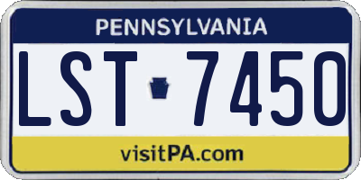 PA license plate LST7450