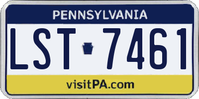 PA license plate LST7461