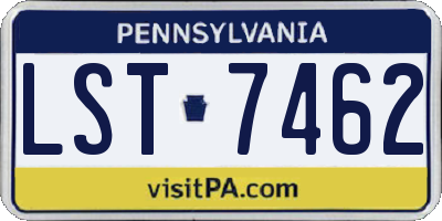 PA license plate LST7462