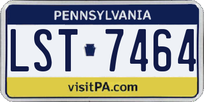 PA license plate LST7464