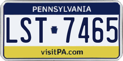 PA license plate LST7465