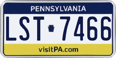 PA license plate LST7466