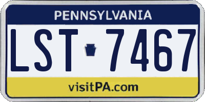 PA license plate LST7467