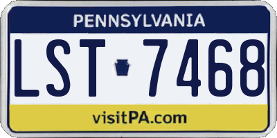 PA license plate LST7468