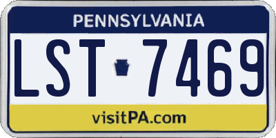 PA license plate LST7469
