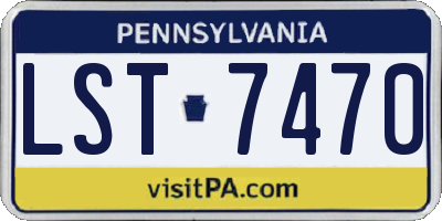 PA license plate LST7470